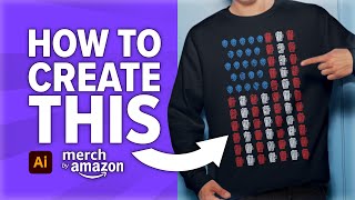 Unique July the 4th American Flag Tutorial Trending Merch by Amazon T-shirt | Adobe Illustrator