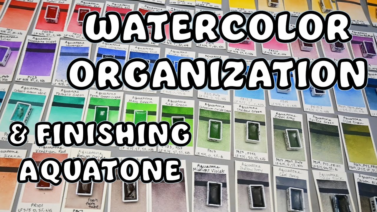 The Secret to My Watercolor Organization System and Watercolor Swatching (Finishing Aquatone WCs)