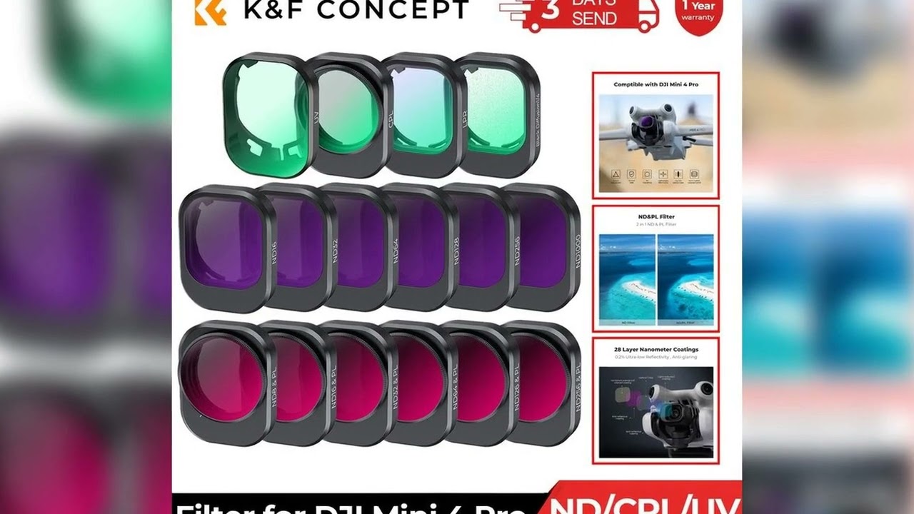 A must-have product! K&F Concept Drone Lenses Filter for DJI Mini 4 Pro Filter UV CPL ND NDPL16 32
