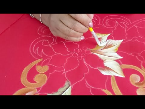 Como Pintar Flor De Nochebuena En Tela Oscura - YouTube