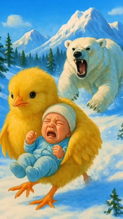 The baby chicken saved my life 🐣🐻 shorts #heroicrescue #emotionalvideo #AIshortfilm #babysaved