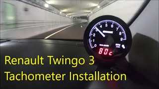 Renault Twingo 3 Tachometer Installation, PIVOT DUAL GAUGE RS DRX-T, ルノートゥインゴにタコメーターを付けてみた, ピボットデュアル