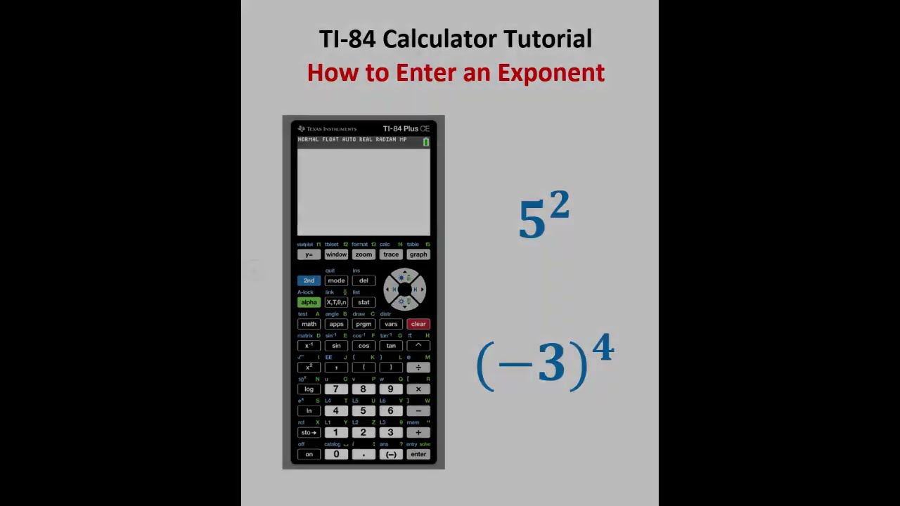 TI84 Graphing Calculator How To Enter Exponents YouTube TI84 Graphing Calculator How To Enter Exponents YouTube