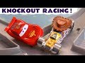 Cars McQueen and Toy Story 4 cars Hot Wheels Knockout Racing with the funny Funlings TT4U