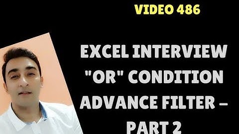 Learn MS Excel  -Video 486- ADVANCE Side of advance filter Part 2