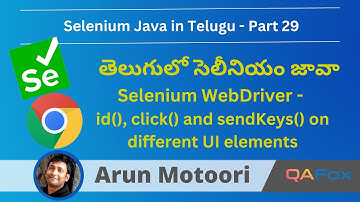 Selenium WebDriver in Telugu - id(), click() and sendKeys() on different UI elements - Part 29