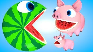 Chanson de Pacman Pig Couleur Animals melon on ferme - Comptines Et Chansons | À Bébé Chanson