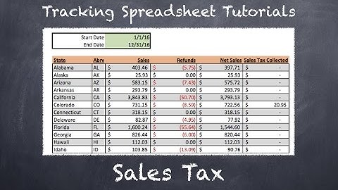 Tracking Spreadsheet 2.0 Tutorial - Sales Tax