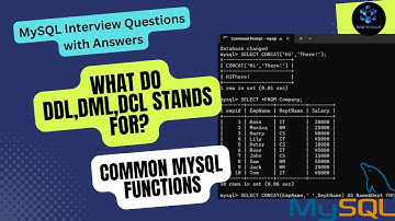 MySQL Interview Q&A |DDL, DML, DCL Command in MySQL| MySQL Functions | CONCAT(), NOW() with example