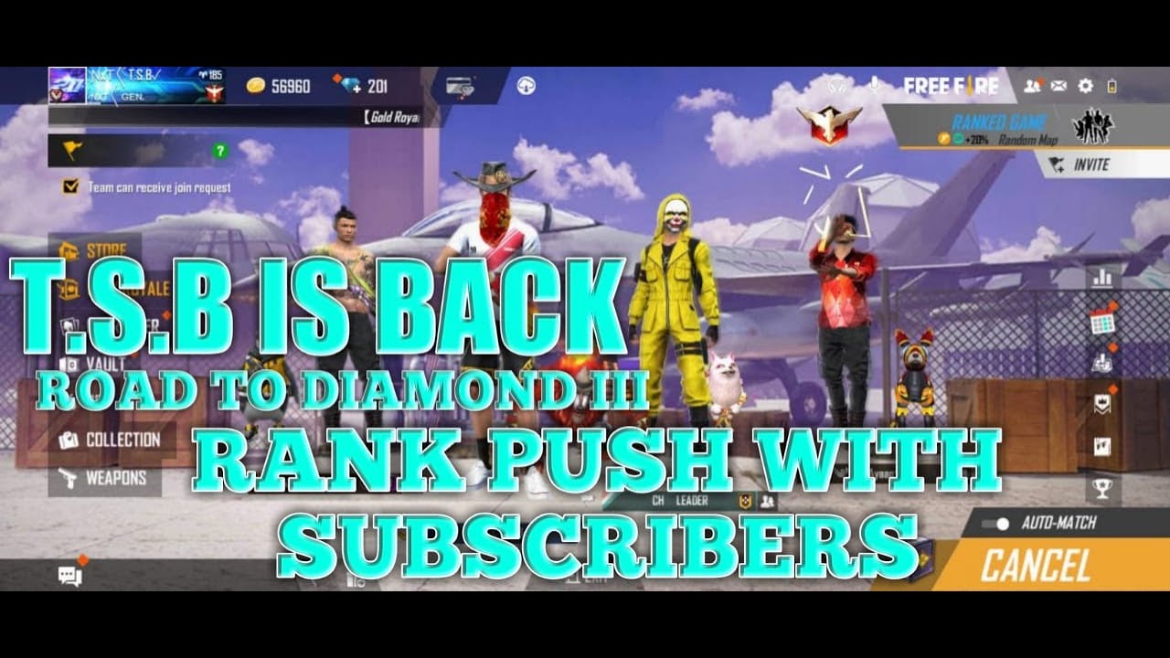 Garena Free Fire : 👍 stream | Rank Push With Subscriber | - YouTube