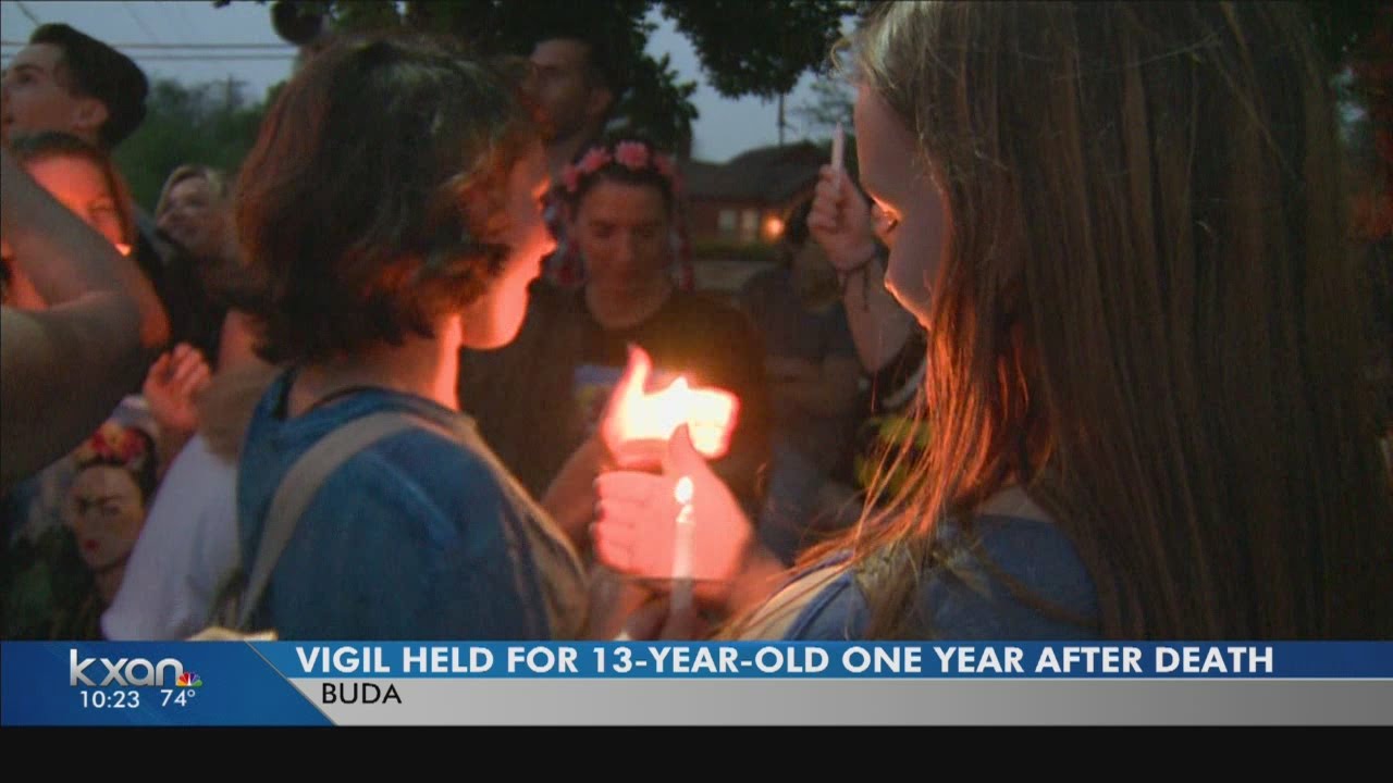Family, friends hold vigil for Buda teen killed by train - YouTube