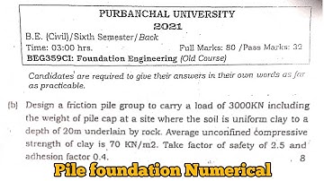 DESIGN PILE FOUNDATION | PILEFOUNDATION NUMERICAL | 2021 PU