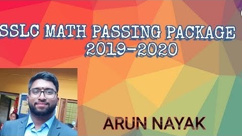 10th SSLC( Karnataka state board) Mathematics passing package 2020