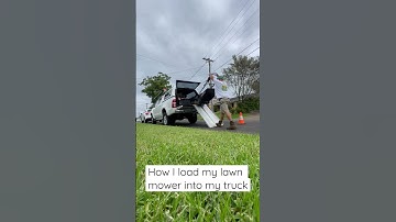 How I load my lawn mower into my truck #mowing #lawnmower #lawnmowing