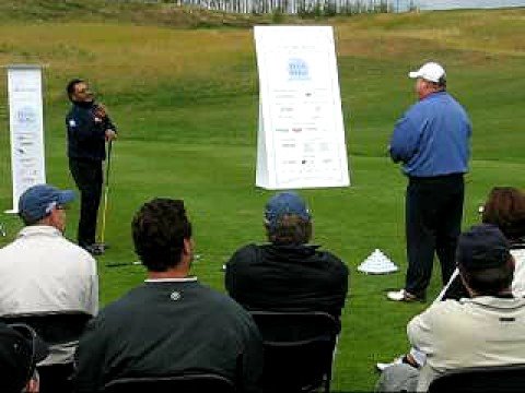 Craig Stadler (The Walrus) coaching Reg Shaw on hi...