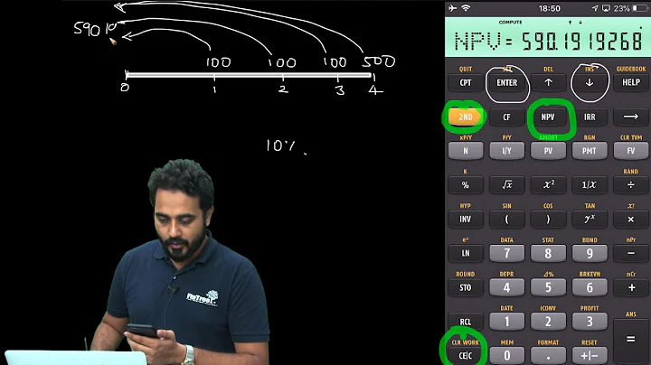Texas Instruments BA II Plus Tutorial for CFA and FRM - How to use NPV Function?