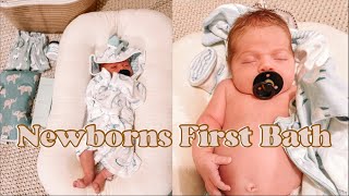 NEWBORNS VERY FIRST BATH AT HOME | DAY IN THE LIFE WITH A NEWBORN | 10 DAYS POSTPARTUM