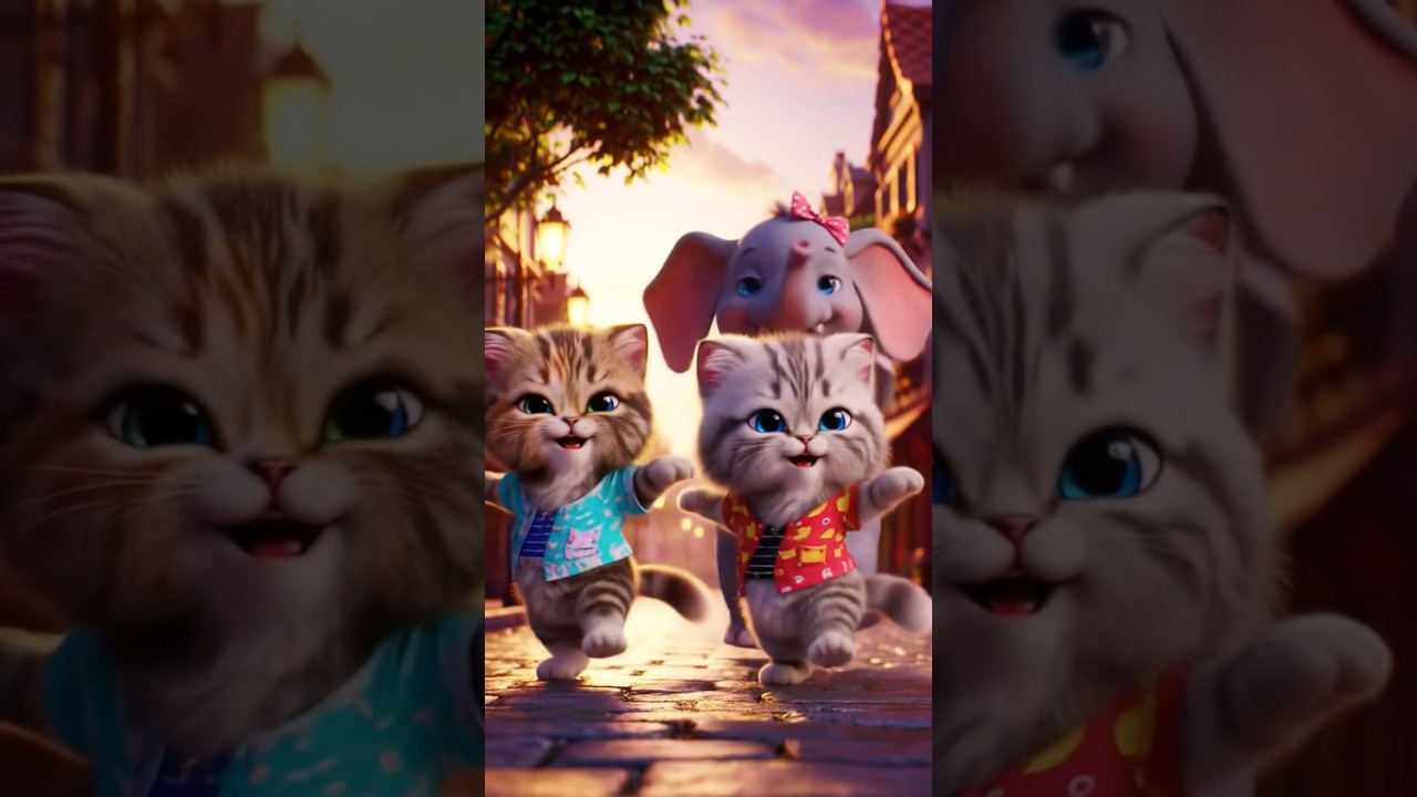 Cute Cat Dance with Elephant | Funny Animal Dance Animation | Kids Shorts 2025 