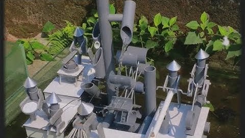 Tiểu cảnh ống tre / tiểu cảnh ống nhựa / guồng nước dân tộc