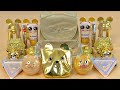 ASMR Slime 💛✨💤 Mixing ”GOLD” makeup, Eyeshadow, glitter into slime. Satisfying slime video.