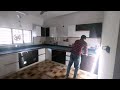 white and wooden finish Modular kitchen9526284034/staircase cupboard.kerala modularkitchen@interior