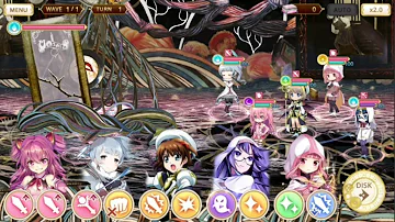 Magia Record -  Witch Teresa: Challenge Quest 105 / 21th Boss with only 4 Stars in one Battle!(Hard)