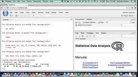 Getting Started with RStudio at Amherst: second steps in R