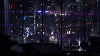 24/7 In A Cyberpunk Apartment | Tokyo Cyberpunk | Rain Sounds For Deep Sleep | Rain On Window Sounds