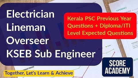 KSEB Sub Engineer Classes | KPSC Electrician | Technician  | KPSC Overseer  KSEB Sub Engineer