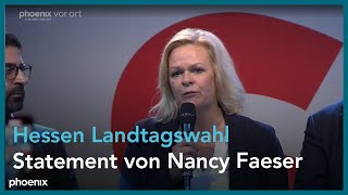 Statement von Faeser zur Wahlschlappe der SPD in Hessen am 08.10.23