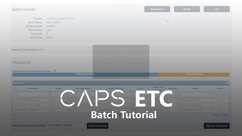 CAPS ETC: Batch Tutorial