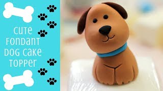 HOW TO MAKE A CUTE FONDANT DOG CAKE TOPPER TUTORIAL | INTHEKITCHENWITHELISA