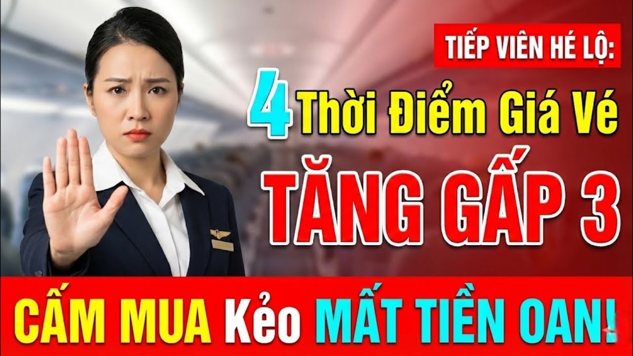 MẤT TIỀN OAN Nếu Mua Vé Lúc Này! Tiếp Viên Chỉ 4 Thời Điểm Giá Tăng Gấp 3 & Cách Mua Vé Rẻ Nhất