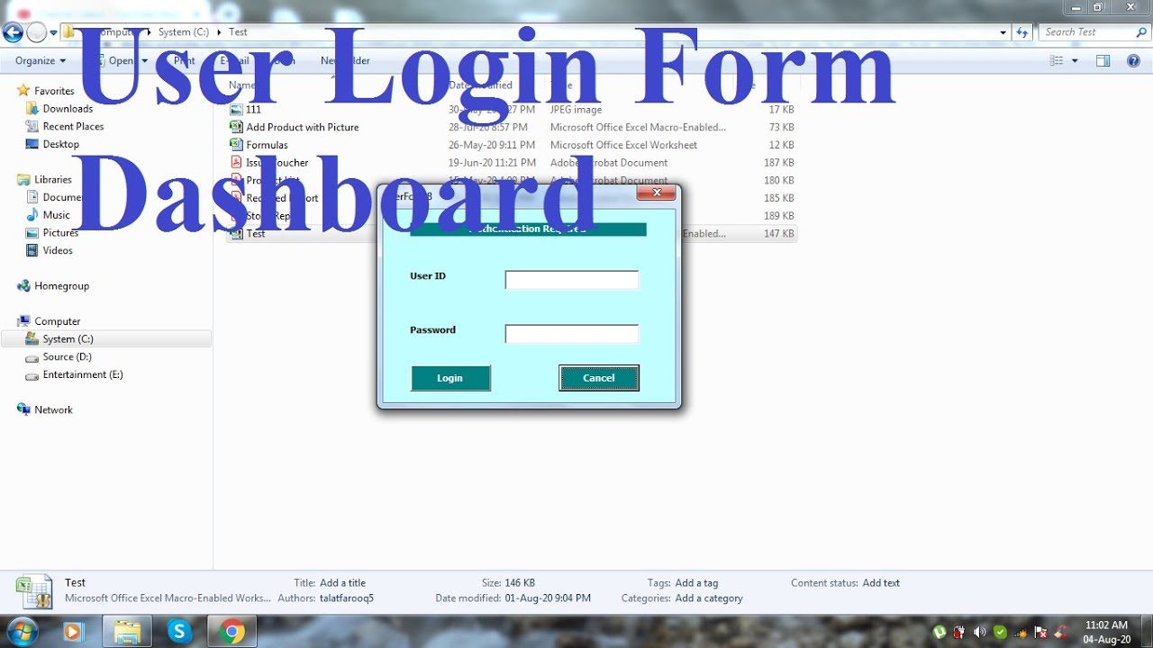 Inventory Management in Excel VBA Tutorial Last Part - User Login Form ...