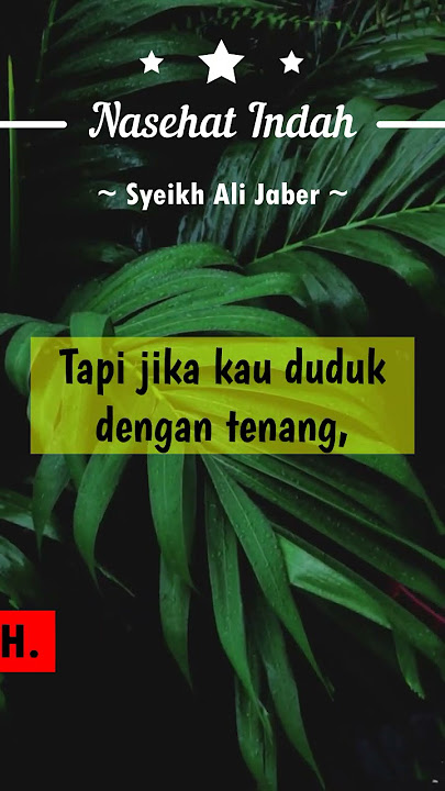 Bersabarlah, karena sabar itu INDAH | Syeikh Ali Jaber | Nasehat Bijak #shorts