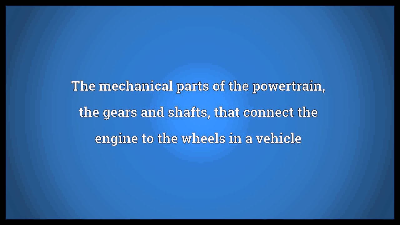 Drivetrain Meaning YouTube