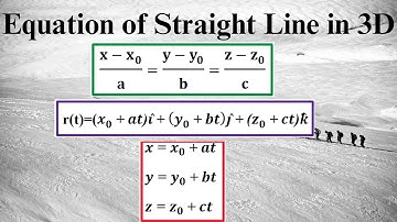 The Equation of a Straight Line in 3D Space