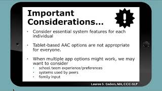 AAC Talks 2019 - AAC Apps: Considerations for Selecting, Customizing, and Getting Started – Part 1 screenshot 5