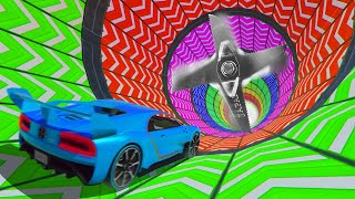 SURVIVE The RAINBOW OBSTACLE Tunnel At 450MPH! (GTA 5 Funny Moments)