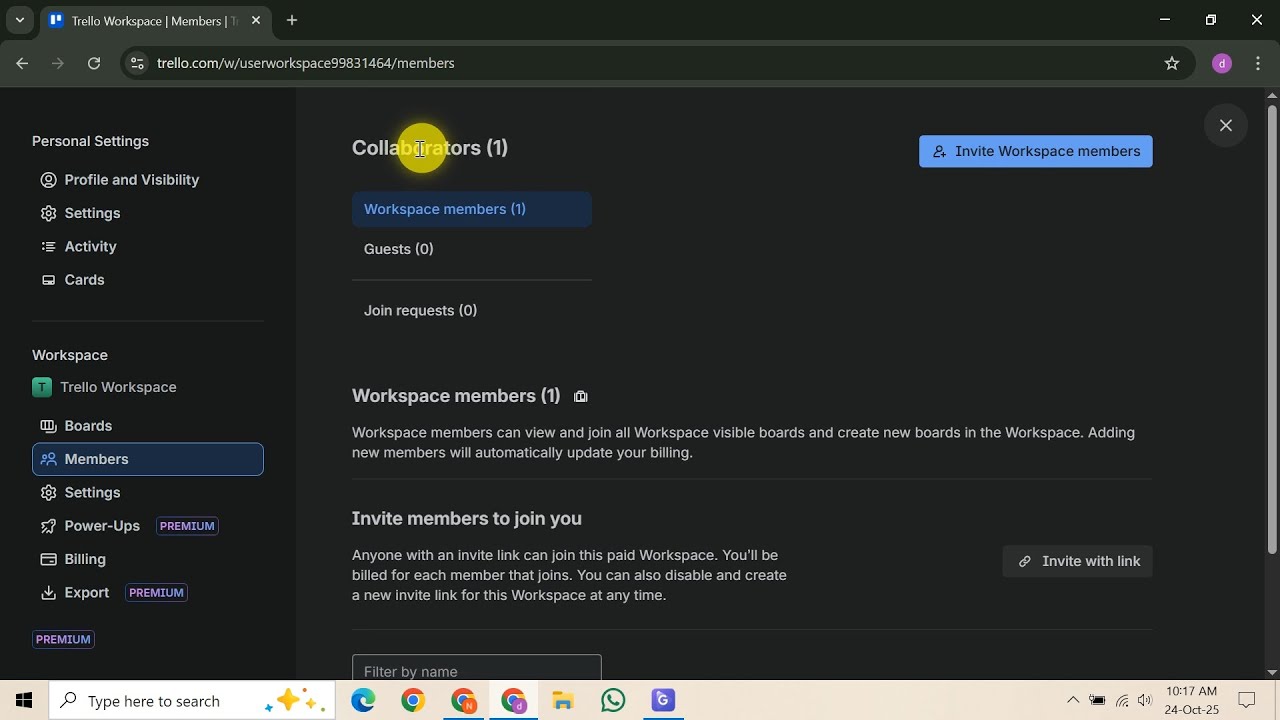 Как добавить участников в Trello