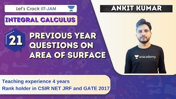 Previous Year Questions on Area of Surface | Integral calculus | Target IIT-JAM 2021 | Ankit Kumar