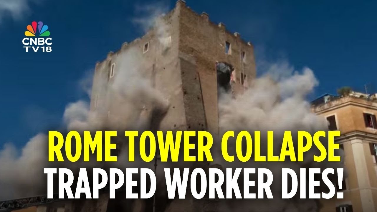 Обрушение башни в Риме | Рабочий, спасённый из-под завалов, погиб после 12-часовой операции | N18G