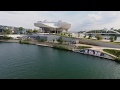 Musée des Confluences à Lyon en vue aérienne par drone