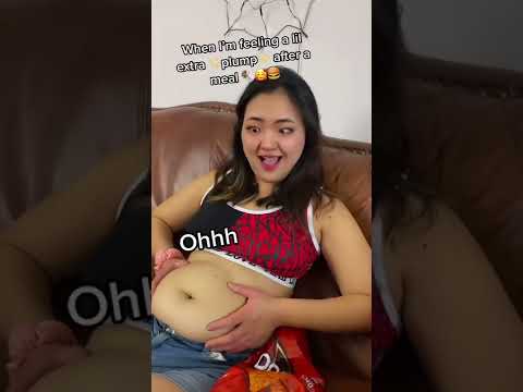 Fat asian girl belly play