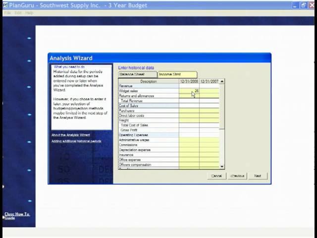 PlanGuru Budgeting wizard demo