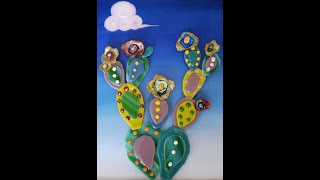 Mixed Media: fused glass, acrylics, and resin