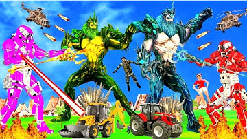 Safed Sher Vs RC JCB Robot Vs Tractor Robot| Remote Wala Cartoon| Robot Wala Cartoon| Robot Cartoon|