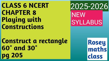 Class 6 pg 205 Construct a rectangle in which diagonal divides the angles into 60° & 30°#maths#ncert