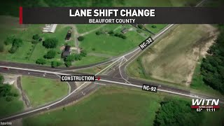 Beaufort Co. intersection converting to roundabout, lane shifts starts today