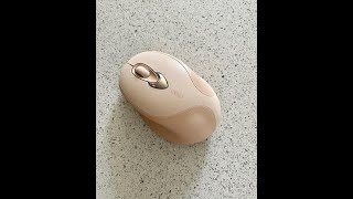 Quiet as a wireless mouse.  It doesn't make clicking sound